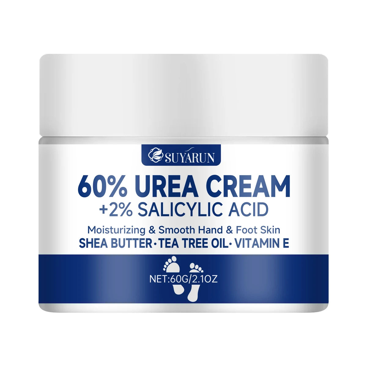 SUYARUN 60% Urea Foot Cream for Cracked Heels & Dry Skin - Intensive Moisturizing Treatment, Callus Remover, Diabetic Foot Care.